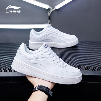 李宁板鞋男鞋新款2023春秋季小白鞋休闲运动低帮学生时尚百搭潮流鞋子