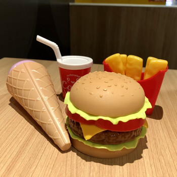 儿童汉堡套餐玩具 仿真汉堡薯条可乐组合儿童玩具套装西餐快餐过家家