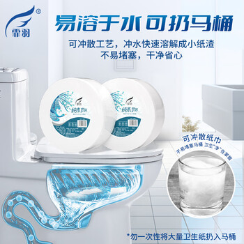 霏羽有芯大卷纸4层500克*12卷酒店商用大盘纸卫生纸巾厕用纸整箱ZB005