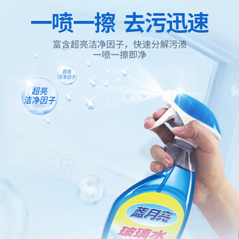 蓝月亮 玻璃清洁剂 玻璃水套装500g/瓶*2 清洁玻璃 不留水痕 清洁去油污