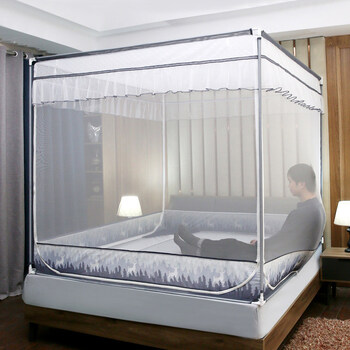 蚊帐防摔1519回底款夏天家用支架固定防摔儿童150x190床笠加密加厚