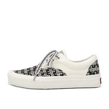 万·斯联名同款官网联名fog半印字母男鞋cdg涂鸦黑白纪念款女帆布