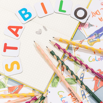 思笔乐（STABILO）洞洞铅笔 小学生文具 HB铅笔 儿童矫姿练字 考试铅笔 324紫色6支装 儿童铅笔