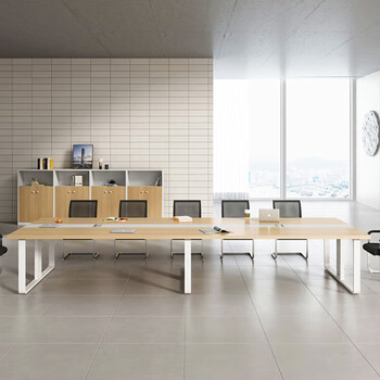 遇造会议桌长桌简约现代办公会议桌椅组合培训洽谈桌 4.0米会议桌