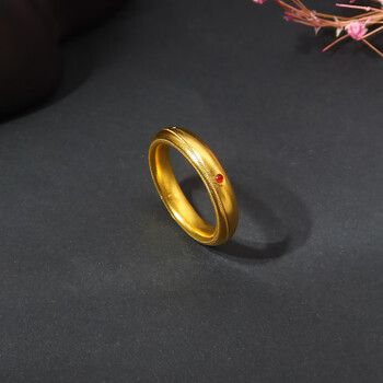 kosk新款足金情侣对戒5g无极金系列黄金戒指计价金戒指男女款9号新款
