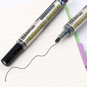 派通(Pentel)直液后压式油性记号笔 液态墨水大头笔大容量快干圆头笔NLF50 黑色6支装 派通(Pentel)直液后压式油性记号笔 液态墨水大头笔大容量快干圆头笔NLF50 黑色6支装