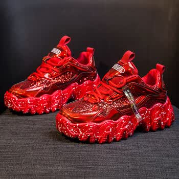 女士休闲鞋>冰玉丰姿>冰玉丰姿红色女本命年运动鞋全红大兔年新年过年