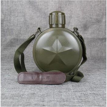 不锈钢迷彩军绿水壶军绿色镀铜户外旅游壶保温壶用800ml 单独水壶