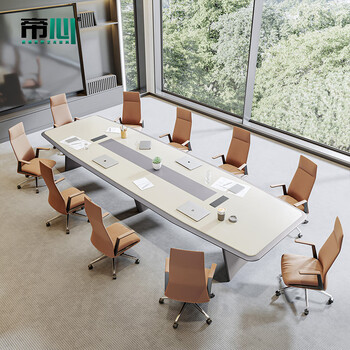 帝心烤漆会议桌椅组合现代简约轻奢商务谈判桌大型会议室科技感开会桌