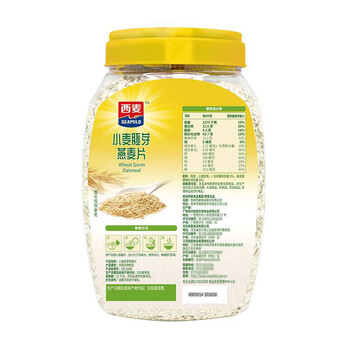 西麦小麦胚芽燕麦片1000g 全谷物营养早餐无额外添加蔗糖