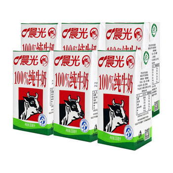 晨光牛奶100%纯牛奶250ml*6盒 箱装 优质营养早餐搭配