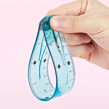 广博（GuangBo）20cm软直尺办公学生学习文具绘图尺子 单把装颜色随机H05015 透明考试专用