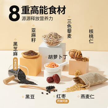 燕之坊核桃藜麦粉450g智八宝混合谷物营养早餐冲饮健身学生上班族代餐