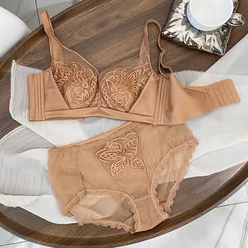 抹胸内衣2022大红色内衣女大胸显小薄款本命年性感聚拢收副乳结婚新娘