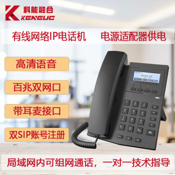 KENEUC酒店企业办公电话机IP60S局域网内线ip话机IPPBX交换机wifi无线组网内网通讯呼叫中心SIP座机 X1网络IP话机（电源供电，不支持POE）