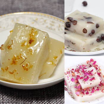 藕粉桂花糖糕糯米糕手工软糯老式传统糕点心浙江嘉兴特产玫瑰红豆 3