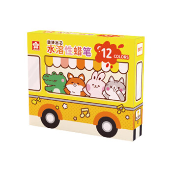 樱花（SAKURA）不脏手蜡笔12色套装礼盒水溶性旋转出芯油画棒可水洗丝滑彩棒儿童重画涂鸦笔学生美育工具