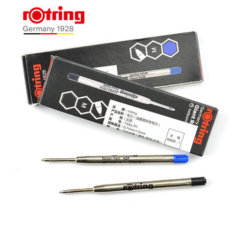 红环（rOtring）中性圆珠笔替换笔芯 德国高颜值 学生专业绘图制作办公用品子弹头蓝色M单支装