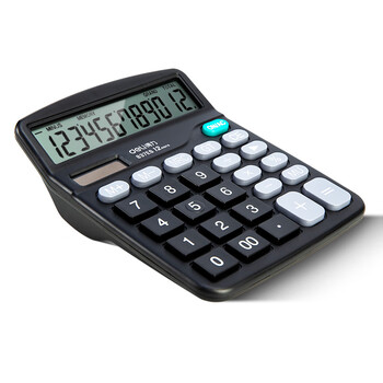 得力(deli)  837ES 双电源桌面办公计算器 12位大屏幕桌面计算机 办公文具用品 