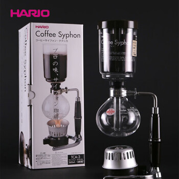 HARIO 原装进口虹吸壶虹吸赛风式耐热玻璃咖啡壶套装咖啡器具360ML