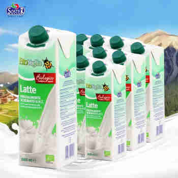 索斯特（soster）奥地利进口有机纯牛奶部分脱脂1L纯牛乳盒装非整箱 1L*12盒