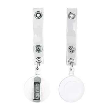 得力（deli）12只 工作牌证件卡易拉扣 可伸缩胸卡夹扣 学生胸牌 白