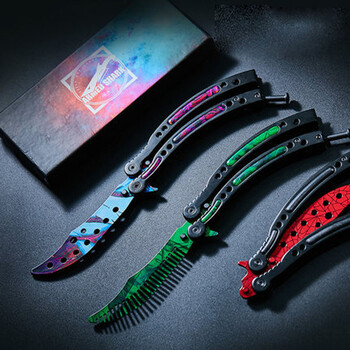 行狐csgo蝴蝶刀 甩刀 蝴蝶练习刀未开刃 甩刀训练刀 蝴蝶刀练习工具