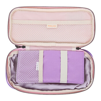 国誉(KOKUYO)淡彩曲奇双拉链大容量文具盒多层笔袋收纳包210*93*30(+40)mm粉/紫WSG-PCC12-2 国誉(KOKUYO)淡彩曲奇双拉链大容量文具盒多层笔袋收纳包210*93*30(+40)mm粉/紫WSG-PCC12-2