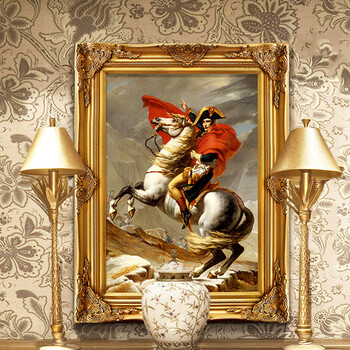 拿破仑手绘油画玄关装饰画欧式人物画客厅装饰画别墅竖版走廊壁画挂画