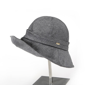 华南春夏季渔夫帽时尚休闲防晒折叠遮阳帽帽子女防紫外线帽子 灰 