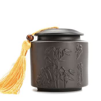 翔海跃鑫宜兴紫砂茶叶罐大号茶罐醒茶密封罐普洱茶饼罐储茶罐紫泥茶叶