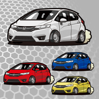 飞度汽车贴纸gk5车标贴纸车友会飞度gk5低趴改装定制车贴 1434 红色