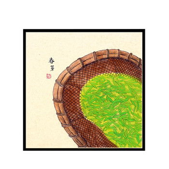 新中式艺术客厅装饰画沙发背景墙餐厅走廊农家乐现代挂画壁画 春芽