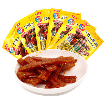 华沣 五块素牛肉辣条零食 80.90怀旧辣条 辣条 10包送2包