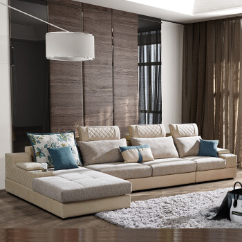 布艺沙发组合单人转角沙发客厅家具组合套装076 076a(1 3 妃) 右 