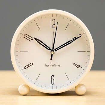 4英寸白色圆形简约款闹钟