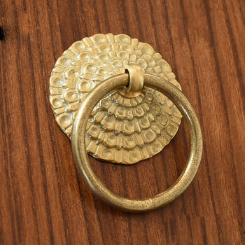 冠诚德 拉手 中式仿古铜大门拉手复古门环把手木门全铜拉环圆环门钹铜