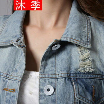 沐季春装新款时尚百搭修身女款破洞珠片牛仔马甲无袖短外套上衣 图色 XL