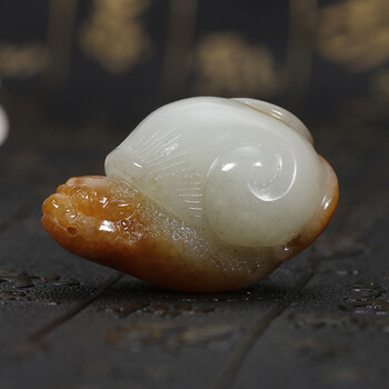 和田玉白玉 蜗牛挂件扭转乾坤吊坠 40克 西之域玉器