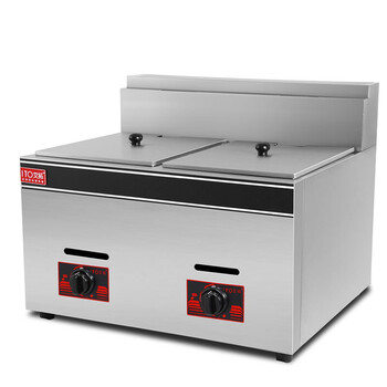 燃气油炸锅油炸机双缸炸鸡排炸薯条机炸油条机商用煤气油炸炉