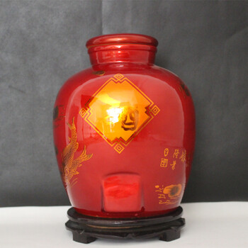 
                                        进文景德镇陶瓷器酒具 酒瓶 酒缸 酒坛 储酒罐带密封盖 居家必备 黑金鱼30斤 不带水龙头                