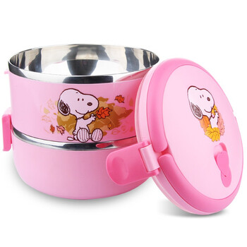 史努比（SNOOPY） 快乐不锈钢保温饭盒1800ml DF-8007R 红色
