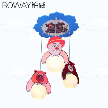 铂威灯饰创意儿童房吊灯温馨卧室吊灯男女孩公主卡通灯饰灯具LED小孩房灯J9005 不带光源