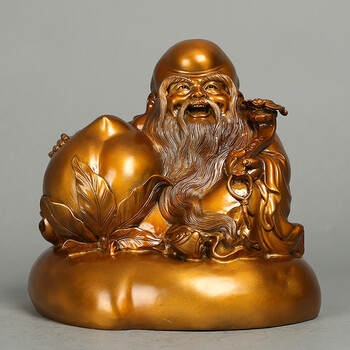 ectic 纯铜老寿星寿仙长寿送礼送老人祝寿 书房客厅家