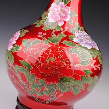 
                                                            瓷物语摆件装饰品陶瓷花瓶客厅家居工艺品水晶釉花开富贵景德镇陶瓷礼品 赏瓶深蓝                