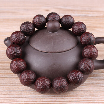 小叶紫檀老料高密度高油性锤纹珠手串 1.5cm 31.78g