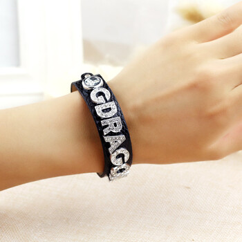 权志龙gd反战和平标志gdraon字母运动手环手链男女学生情侣手镯163