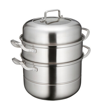 
                                        Sstar 304不锈钢蒸锅蒸笼 加厚复底三层蒸汤锅锅具电磁炉通用30cm/32cm包邮 30cm304不锈钢蒸锅                