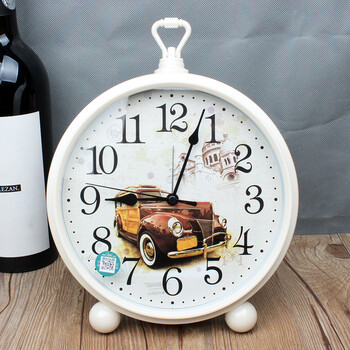 【京东热卖】欧式座钟创意复古闹钟客厅台钟装饰钟表现代简约静音石英