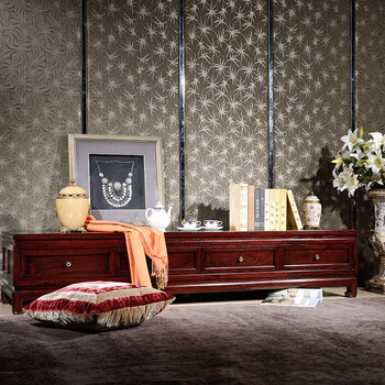 允典红木家具 花梨木 现代中式 金龙客厅低电视柜 栗壳色